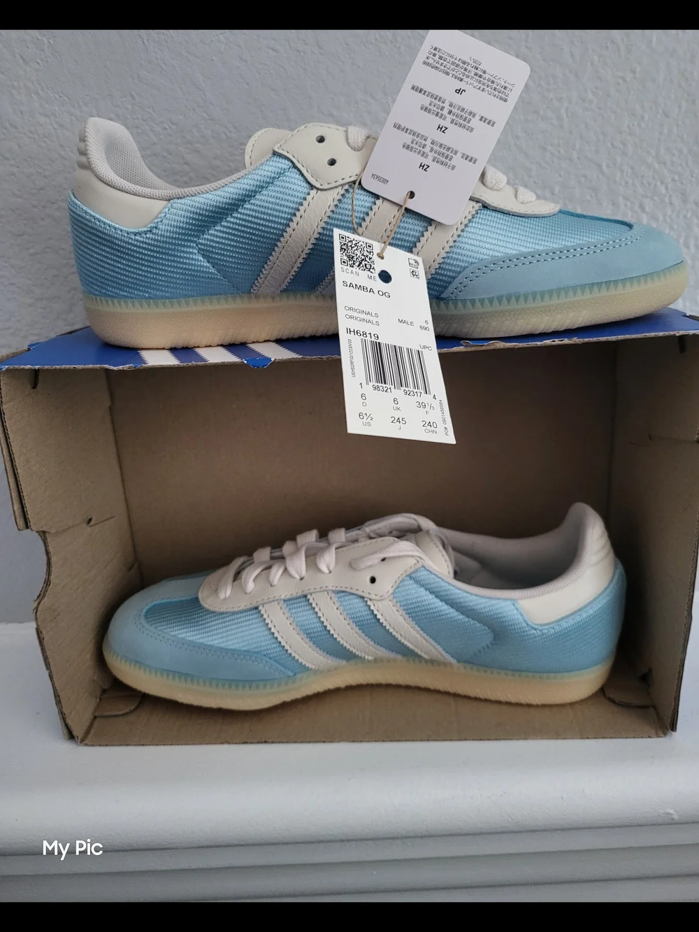 Adidas Men Samba OG Light Blue & Cream Sneakers